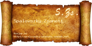 Spalovszky Zsanett névjegykártya